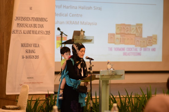 Lactation consultant Rita Rahayu Omar was one of the emcees during the conference. This working mum was joined by her son at the conference.